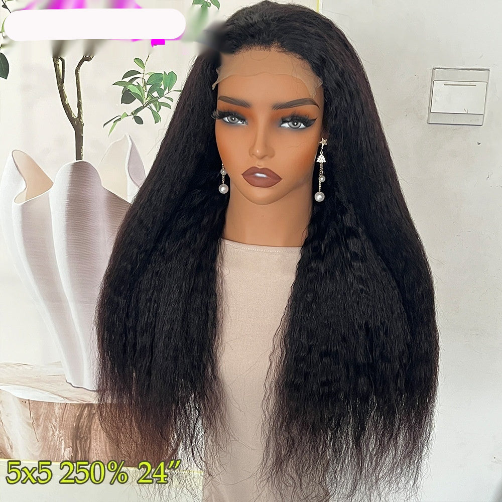 Womens Natural-color Human Hair Wig