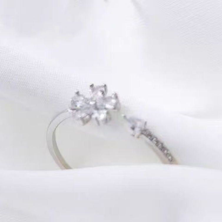 Five-petal Flower Korean Style Silver Ring