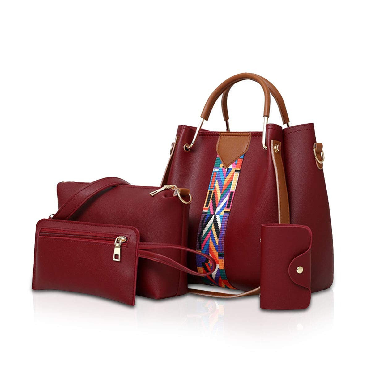 Women Handbags Shoulder Bags 4 Pcs Handbags For Ladies Top-Handles Crossbody Bags Purse Wallet